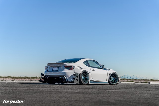 Forgestar F14 UltraDeep Bespoke White Toyota FRS Widebody Wintergreen Metallic